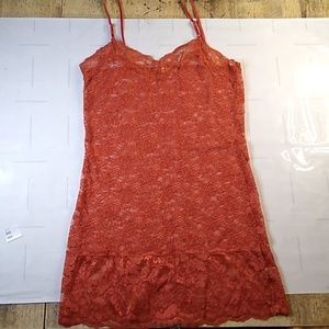 #593 Junior Large warm Brown super soft lace nightgown